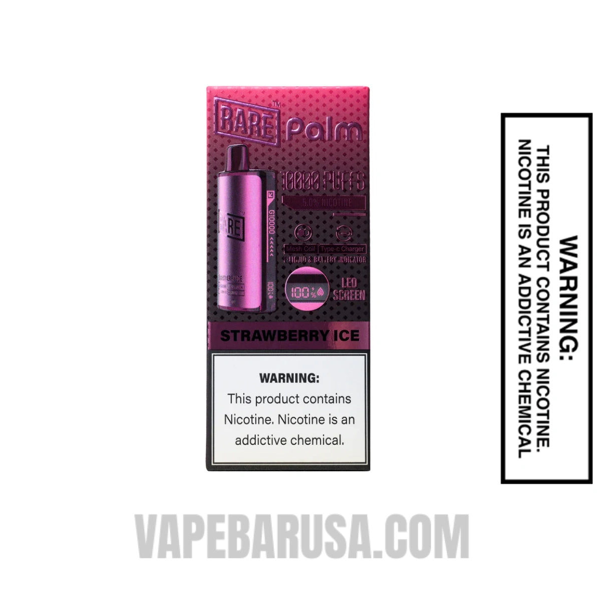 Strawberry Ice Rare Palm 10000 Disposable Vape With Package Box