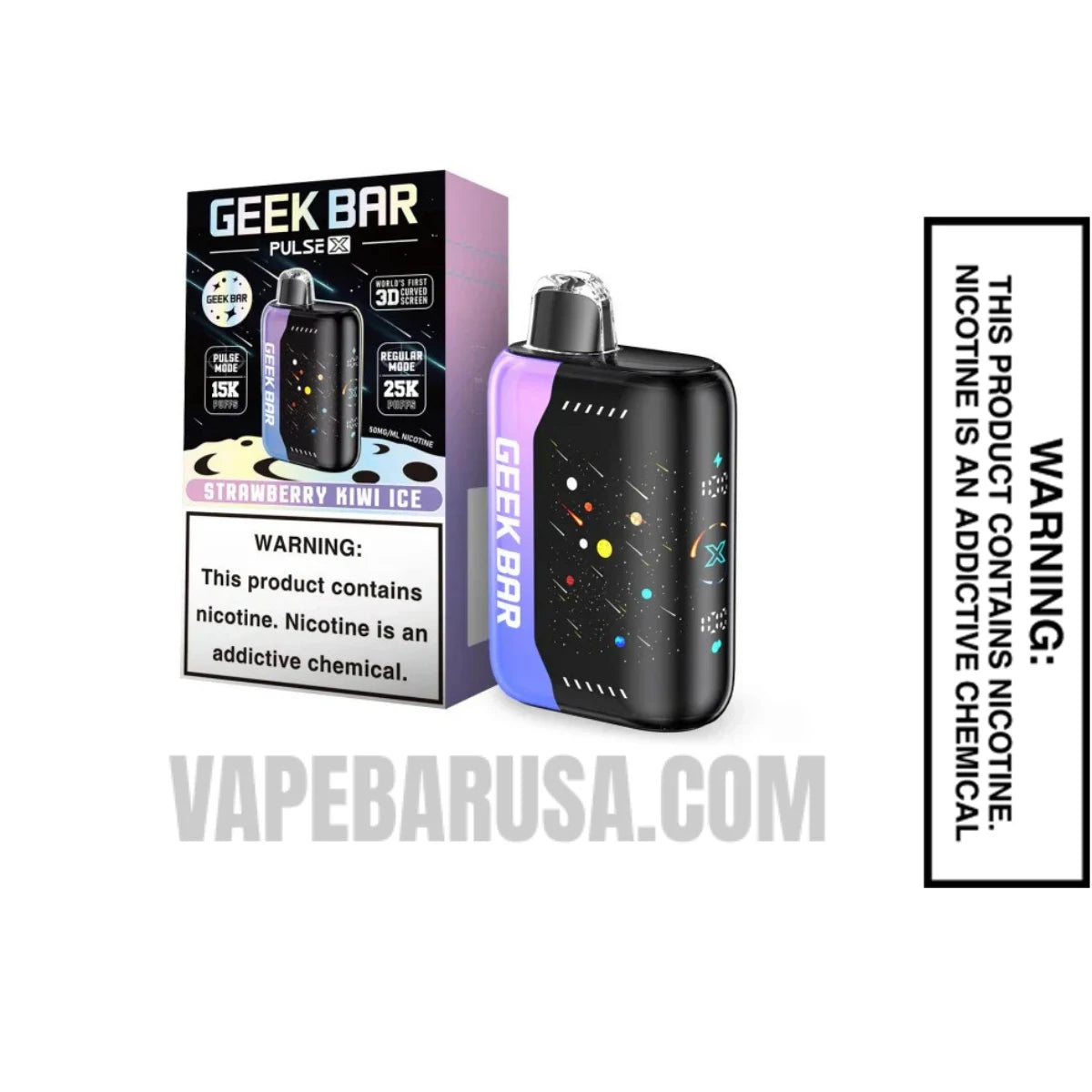 Strawberry Kiwi Ice Geek Bar Pulse X Disposable Vape With Package Box