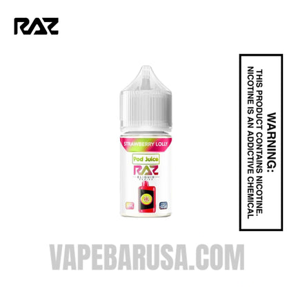 Strawberry Lolly Pod Juice X RAZ Salt Nic juice 30 ML