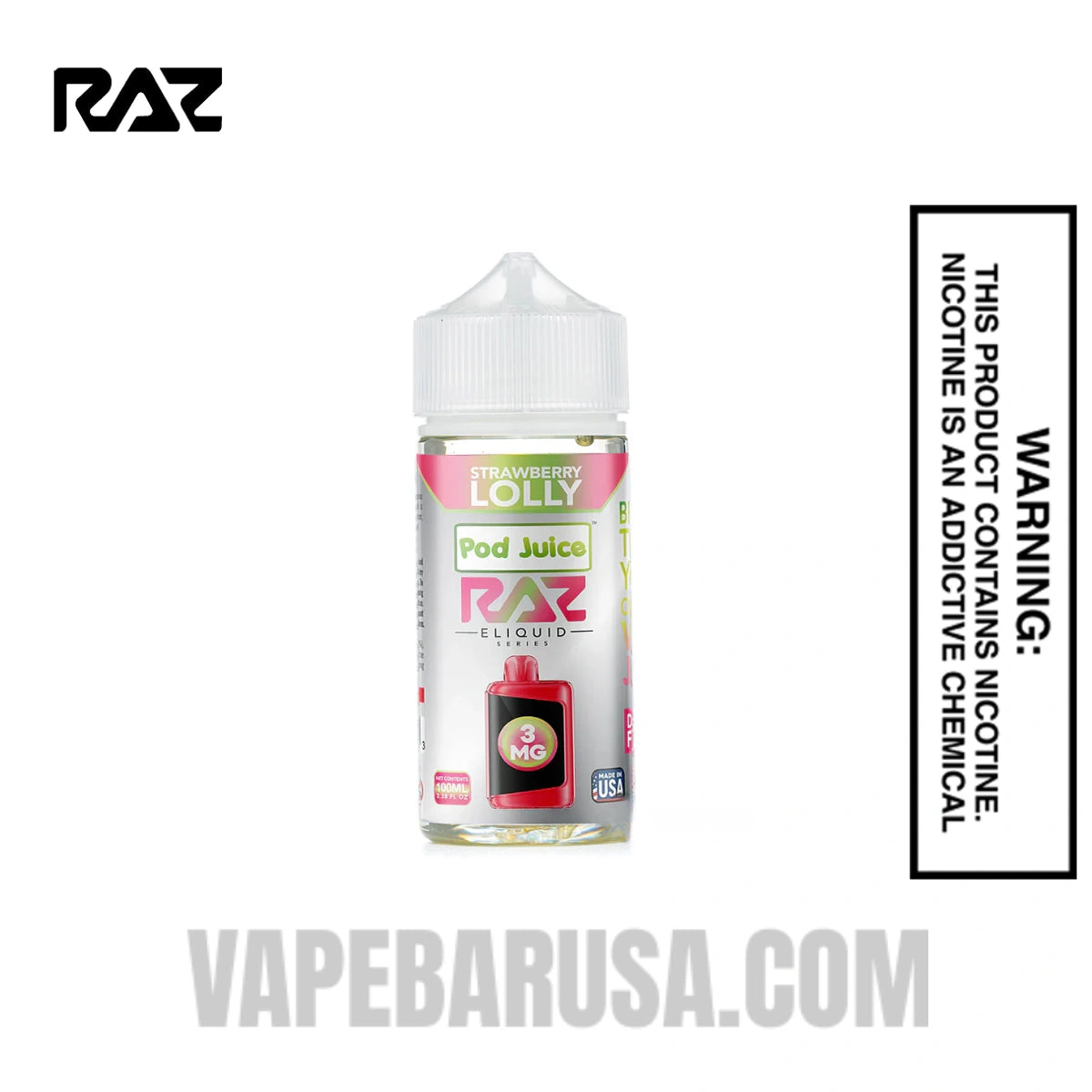 Strawberry Lolly Pod Juice X RAZ Vape Juice 100 ML