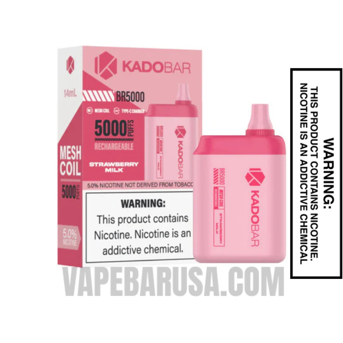 Strawberry Milk Kado Bar BR5000 Disposable Vape With Package Box