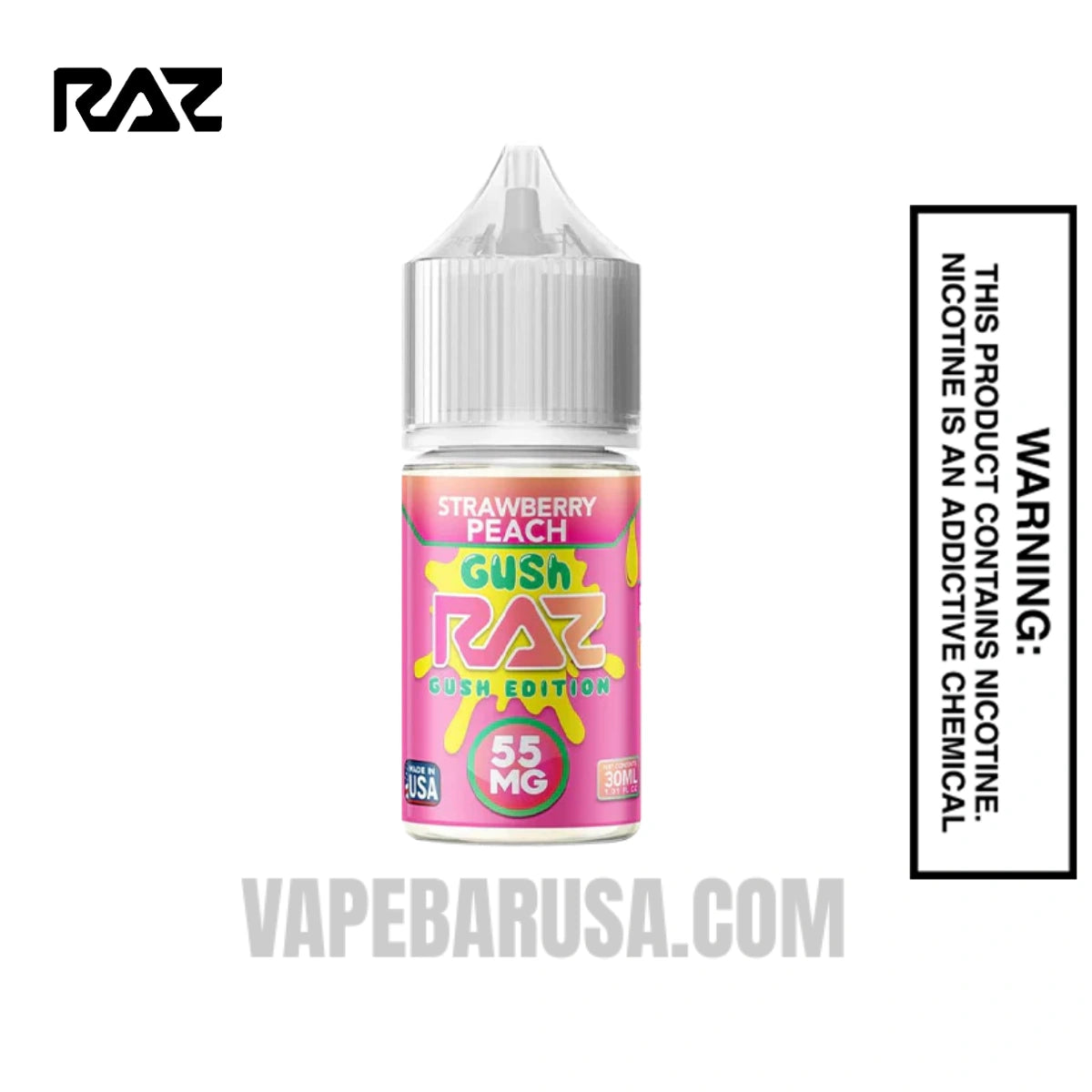 Strawberry Peach Gush RAZ Salt Nic Juice 30 ML