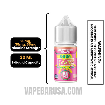 Strawberry Peach Gush RAZ Salt Nic Juice 30 ML Specifications 