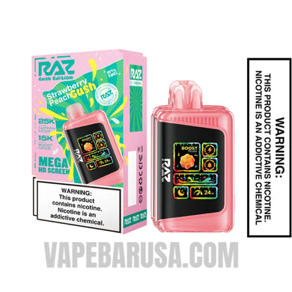 Strawberry Peach RAZ LTX 25K Gush Edition Vape with Package Box