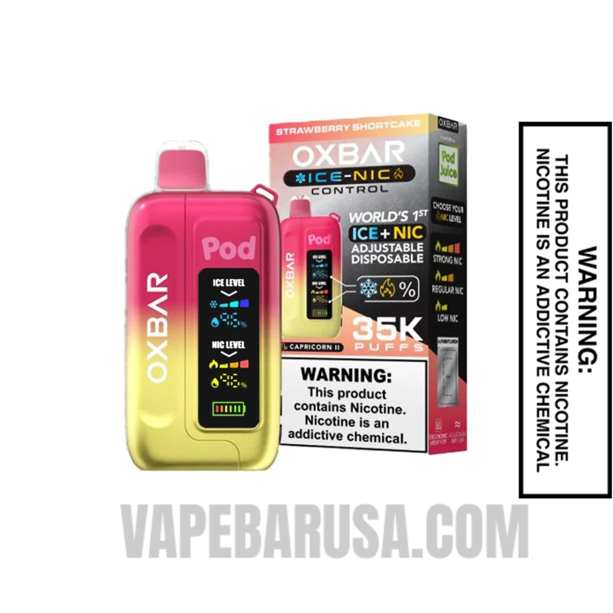 Strawberry Shortcake OXBAR Ice-Nic Control Disposable Vape With Package Box