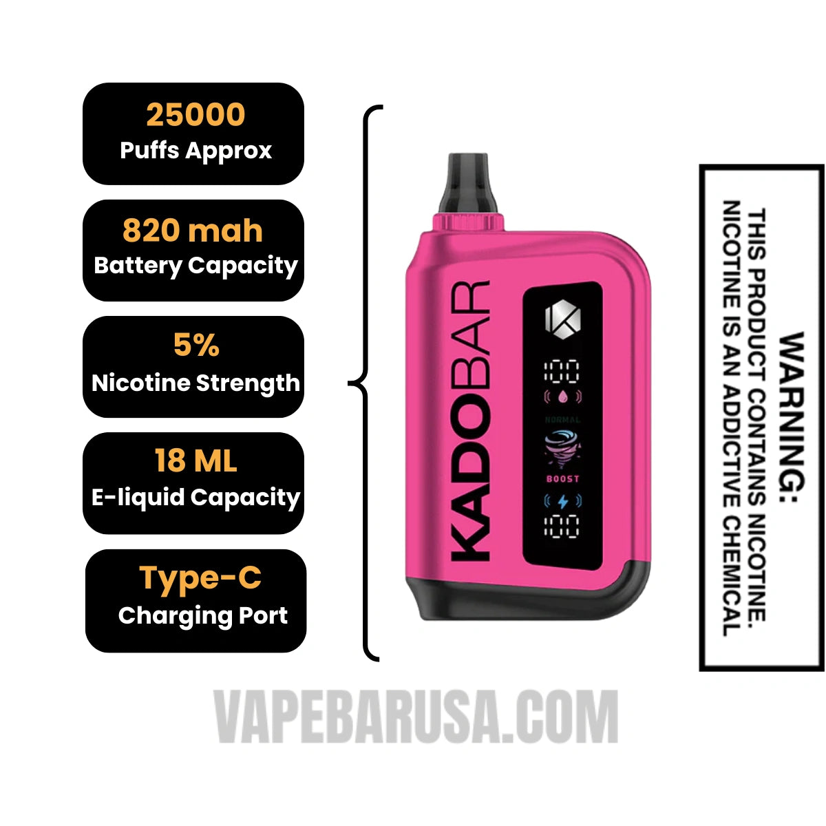 Strawberry Slurpee Kado Bar Rizz Disposable Vape Specifications