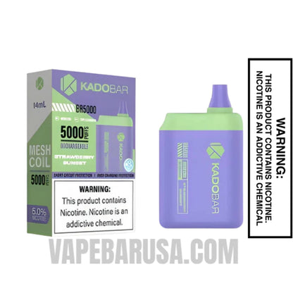 Strawberry Sunset Kado Bar BR5000 Disposable Vape with Package Box