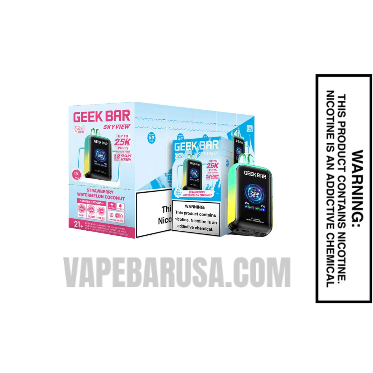 Strawberry Watermelon Coconut Geek Bar Skyview Disposable Vape With Bundle Pack