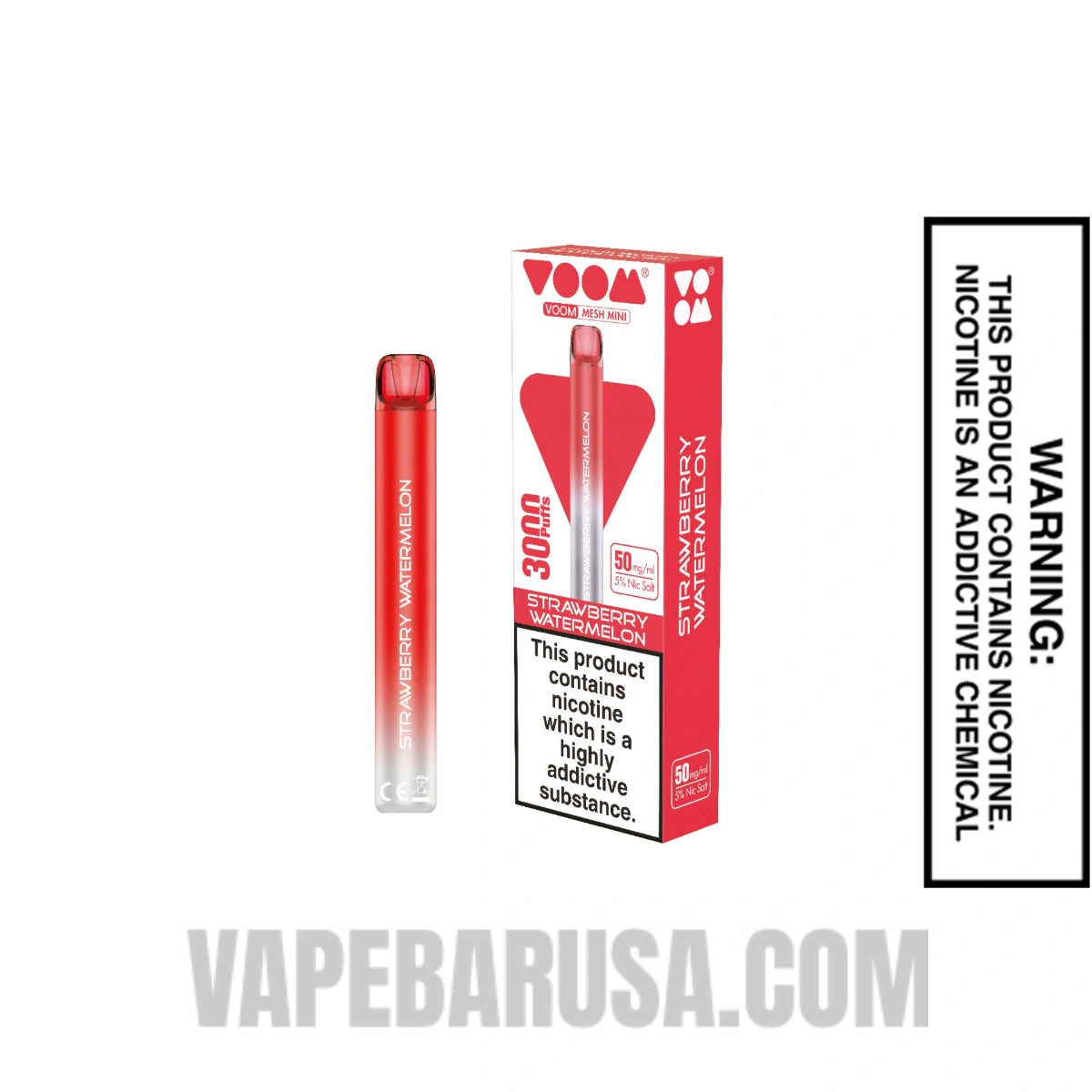 Strawberry Watermelon Voom Mesh 3000 Puffs Disposable Vape With Package Box