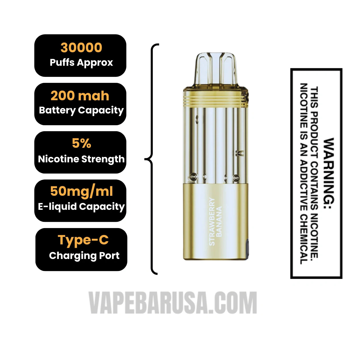 Strawberry Banana Foger Switch Pro 30K Disposable Pod Specifications