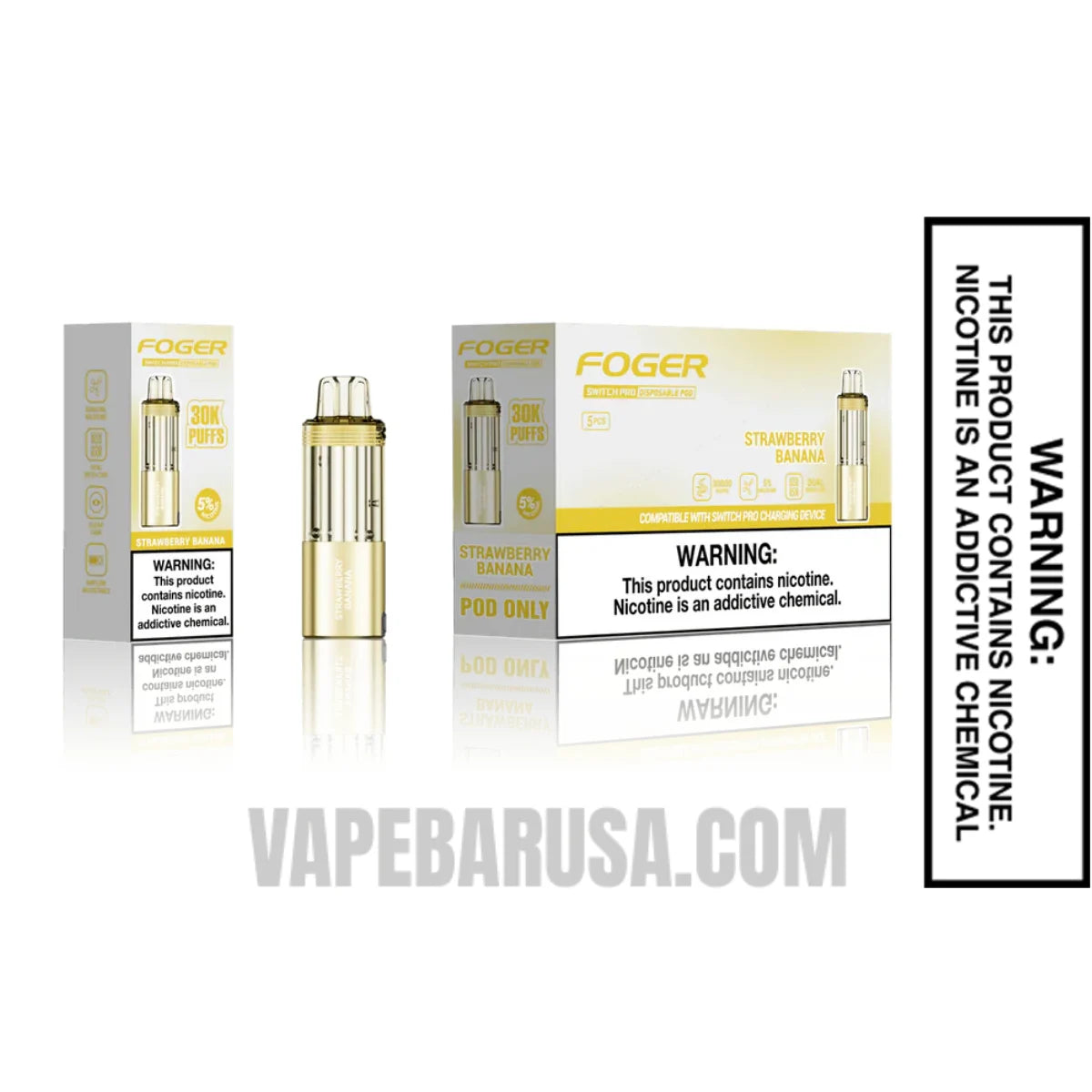 Strawberry Banana Foger Switch Pro Disposable Vape Kit With Bundle Box