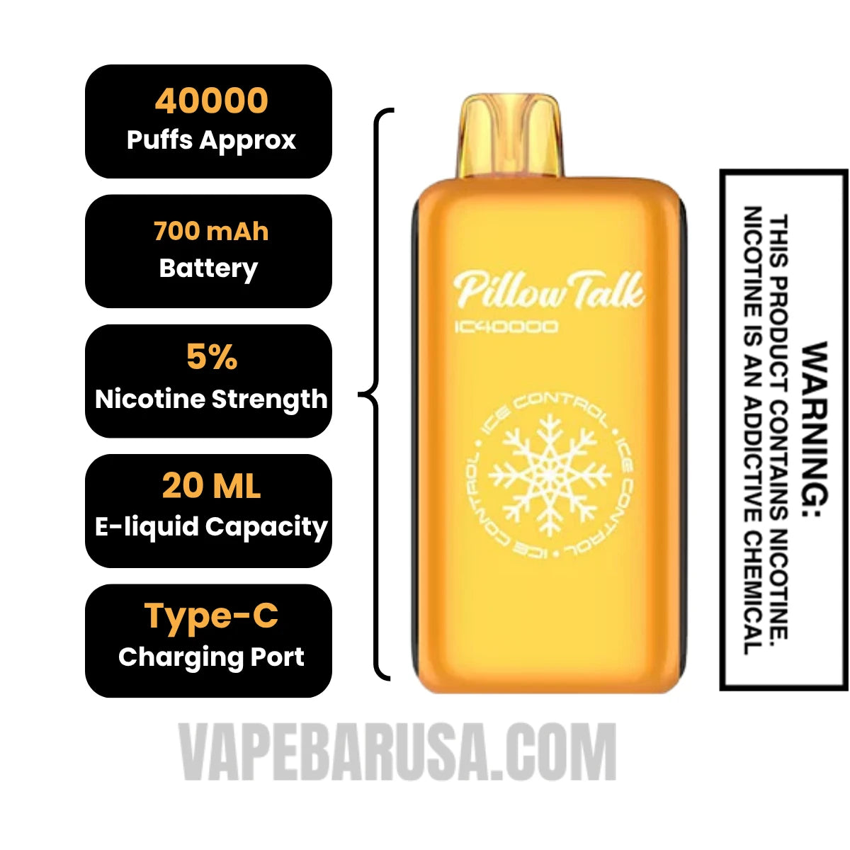 Strawberry Banana Pillow Talk IC40000 Disposable Vape Specifications
