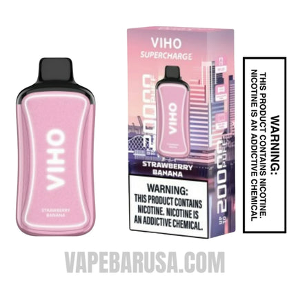 Strawberry Banana VIHO Supercharge 20000 Puffs Vape With Package Box
