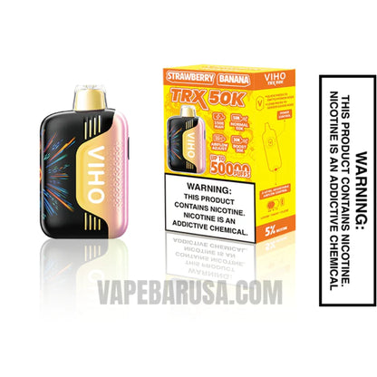 Strawberry Banana VIHO TRX 50K Disposable Vape With Package Box