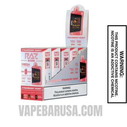 Strawberry Burst RAZ DC25000 Disposable Vape With bundle pack