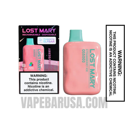 Strawberry Ice Lost Mary OS5000 Disposable Vape With Package Box