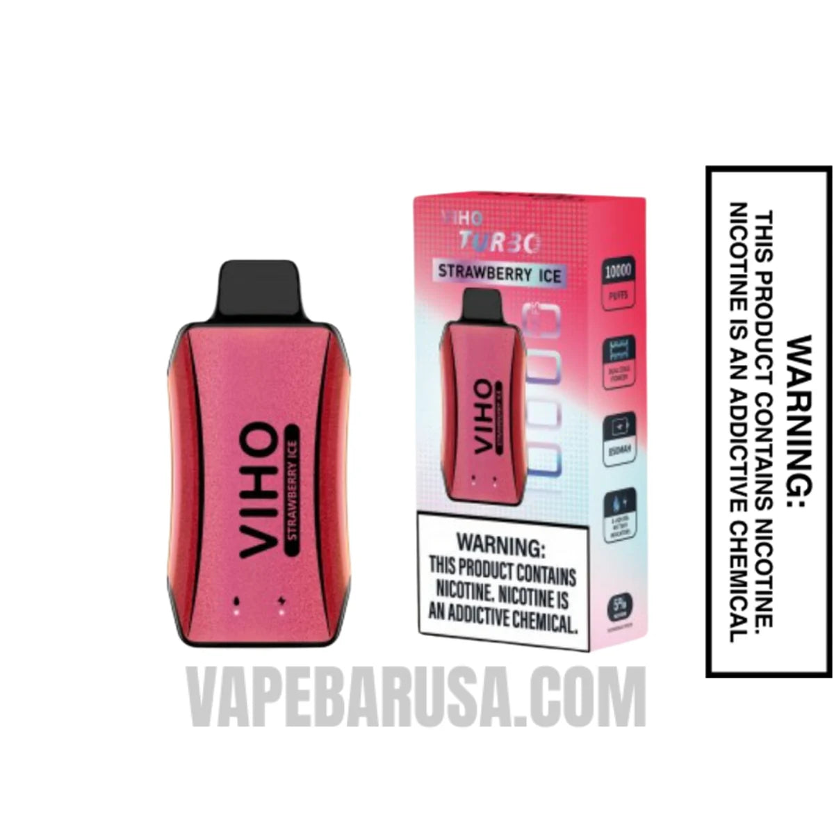 Strawberry Ice VIHO Turbo Vape 10000 Puffs With Package Box