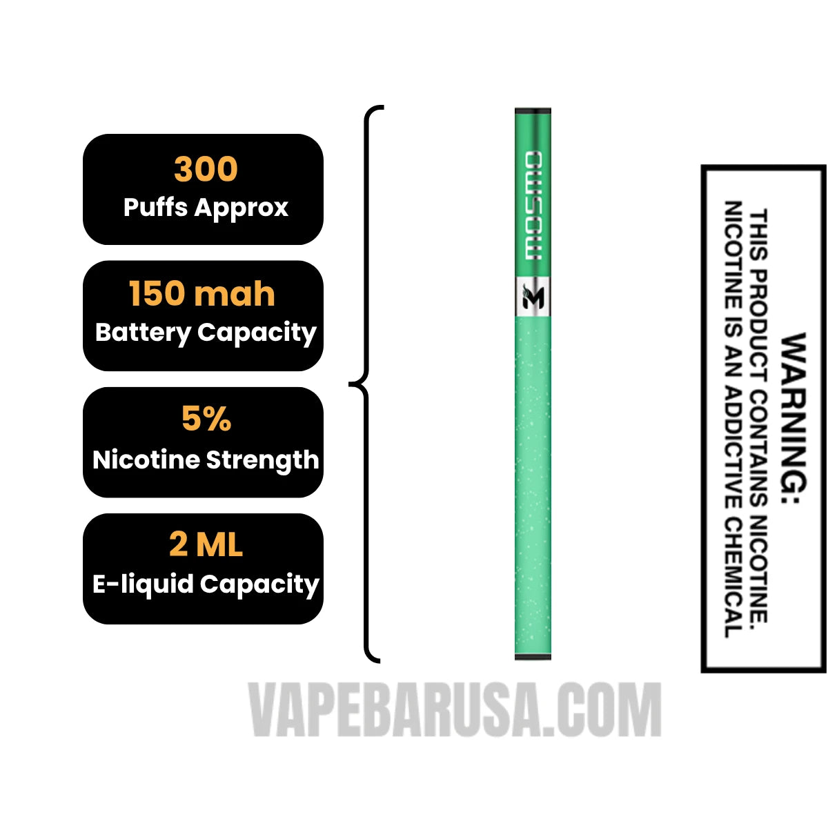 Strawberry Kiwi MOSMO Stik Disposable Specification