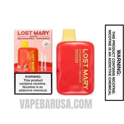 Strawberry Lemonade Lost Mary OS5000 Disposable Vape With Package Box