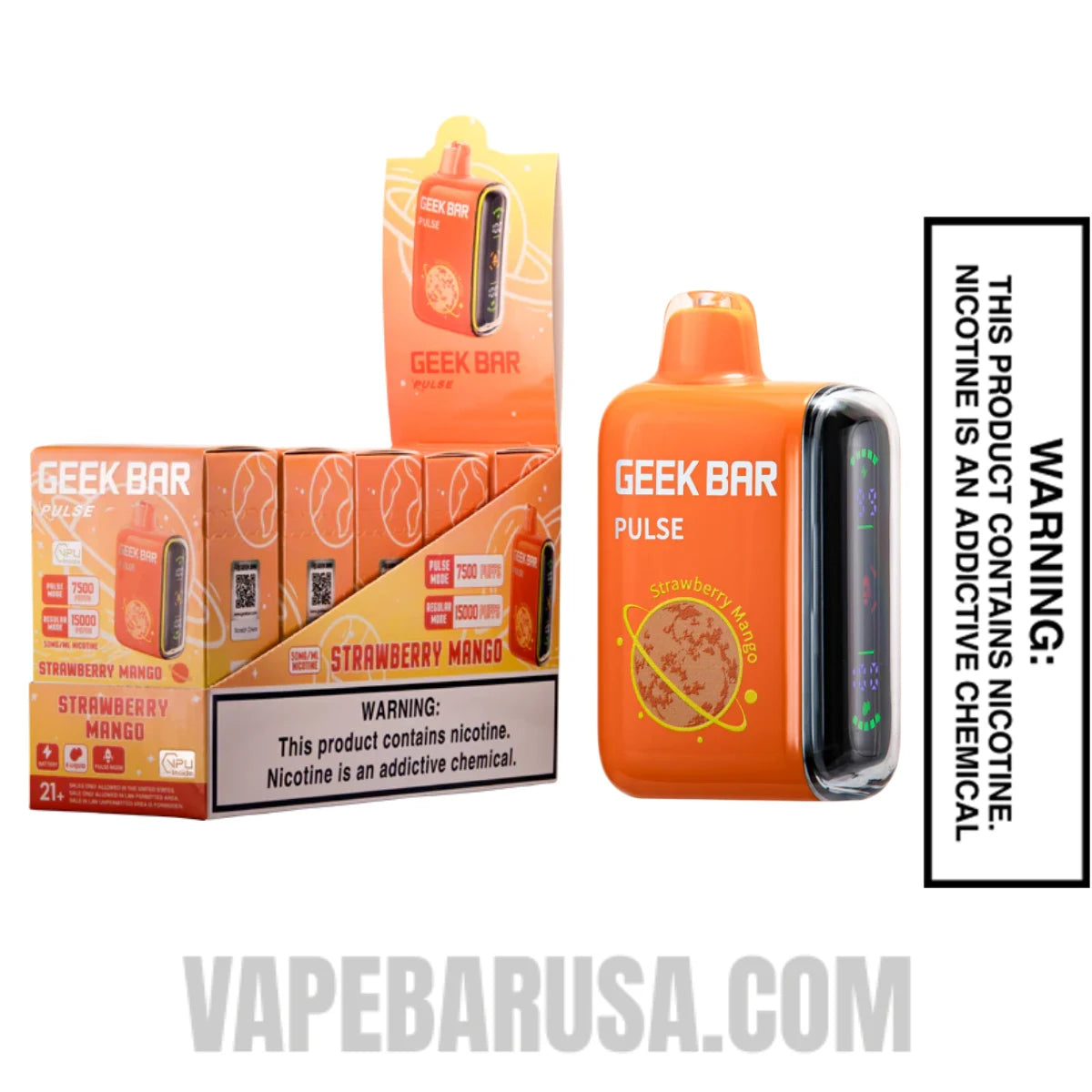 Strawberry Mango Geek Bar Pulse Disposable Vape With Bundle Pack