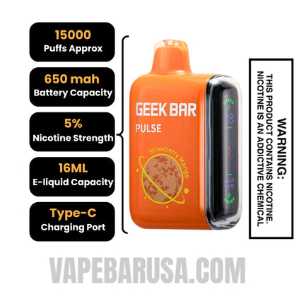 Strawberry Mango Geek Bar Pulse Disposable Vape Specification