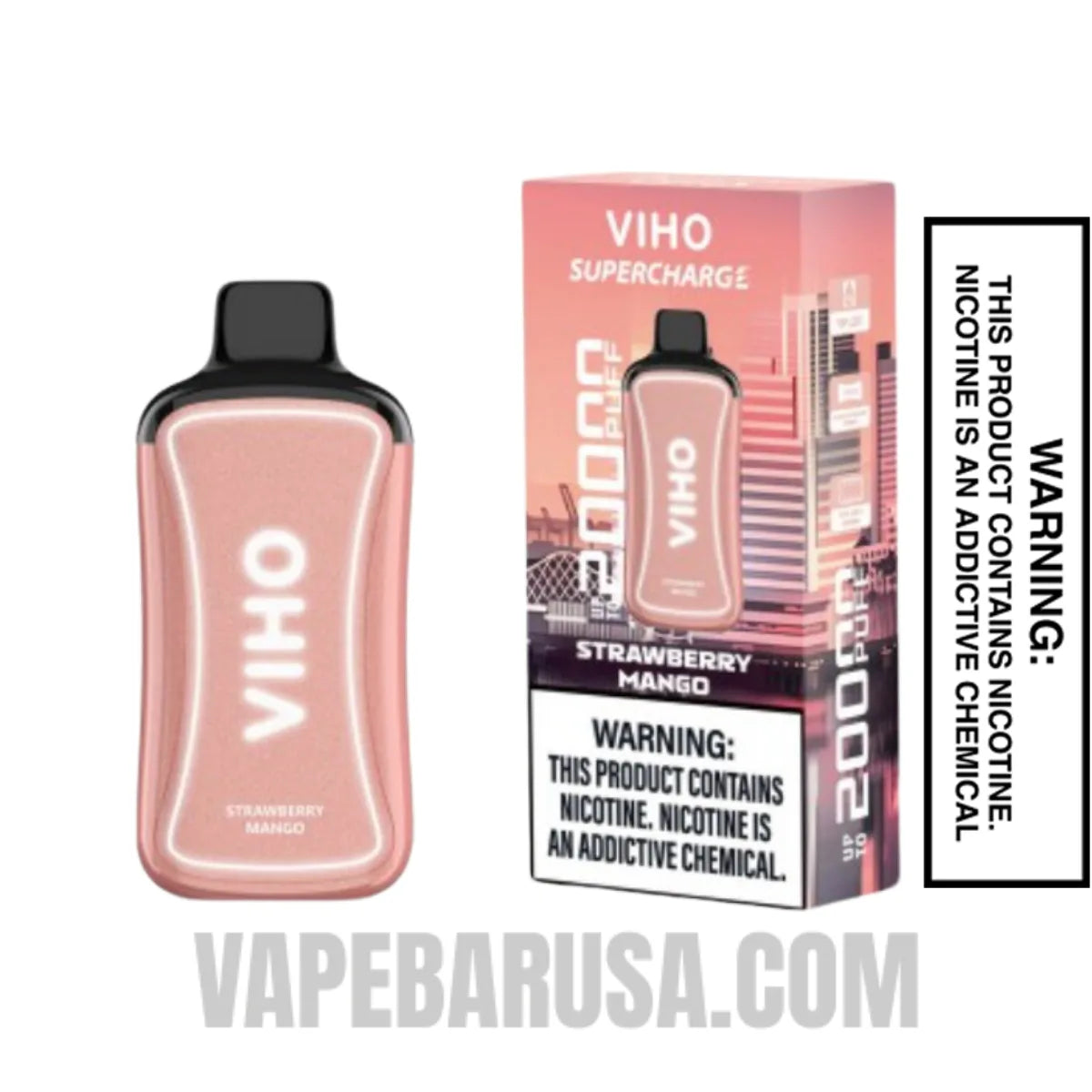 Strawberry Mango VIHO Supercharge 20000 Puffs Vape With Package Box