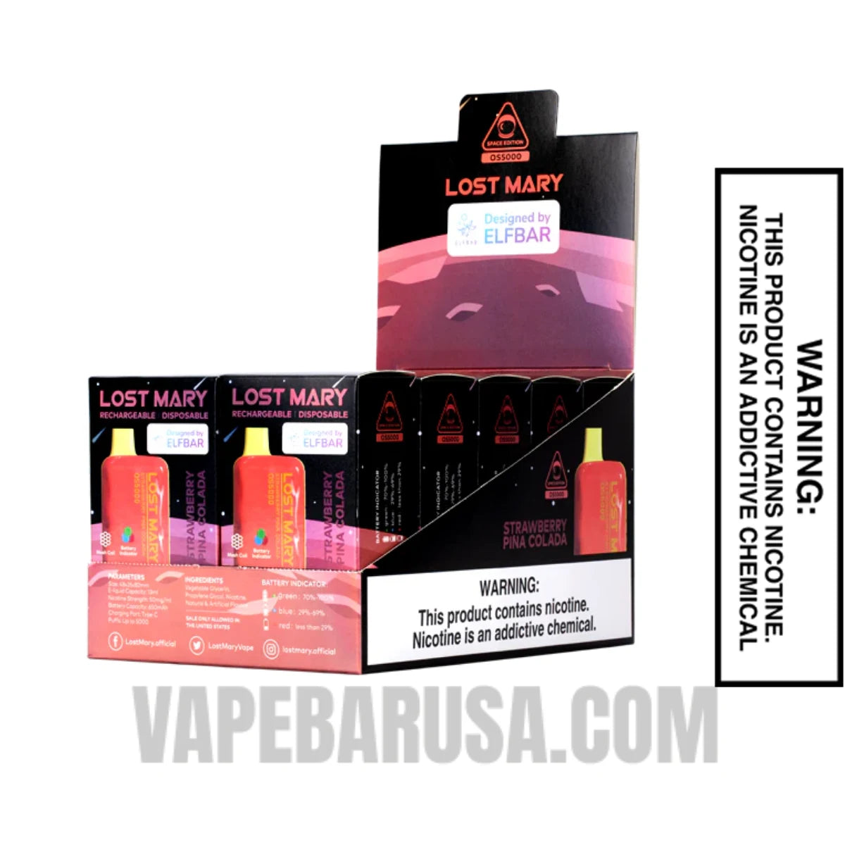 Strawberry Pina Colada Lost Mary OS5000 Disposable Vape With Bundle Pack