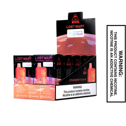 Strawberry Sundae Lost Mary OS5000 Disposable Vape With Bundle Pack