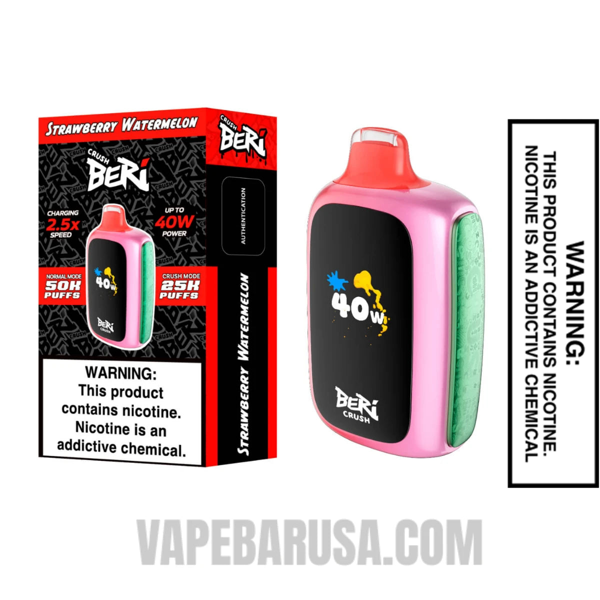 Strawberry Watermelon Beri Crush 50K Disposable Vape with Package Box