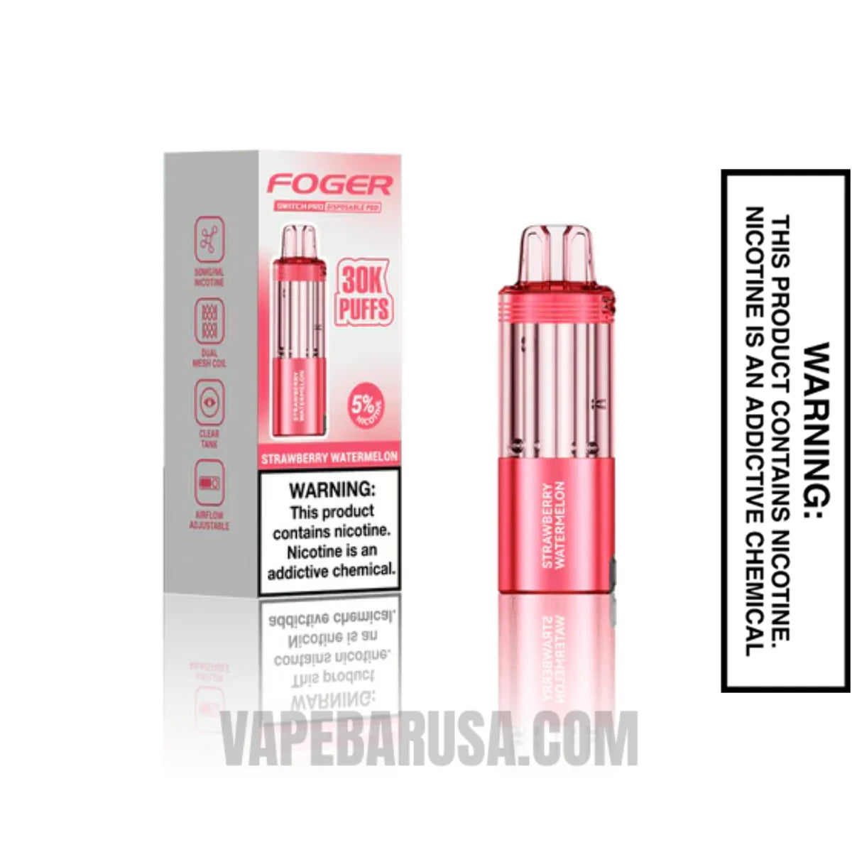 Strawberry Watermelon Foger Switch Pro Disposable Vape with Package Box

