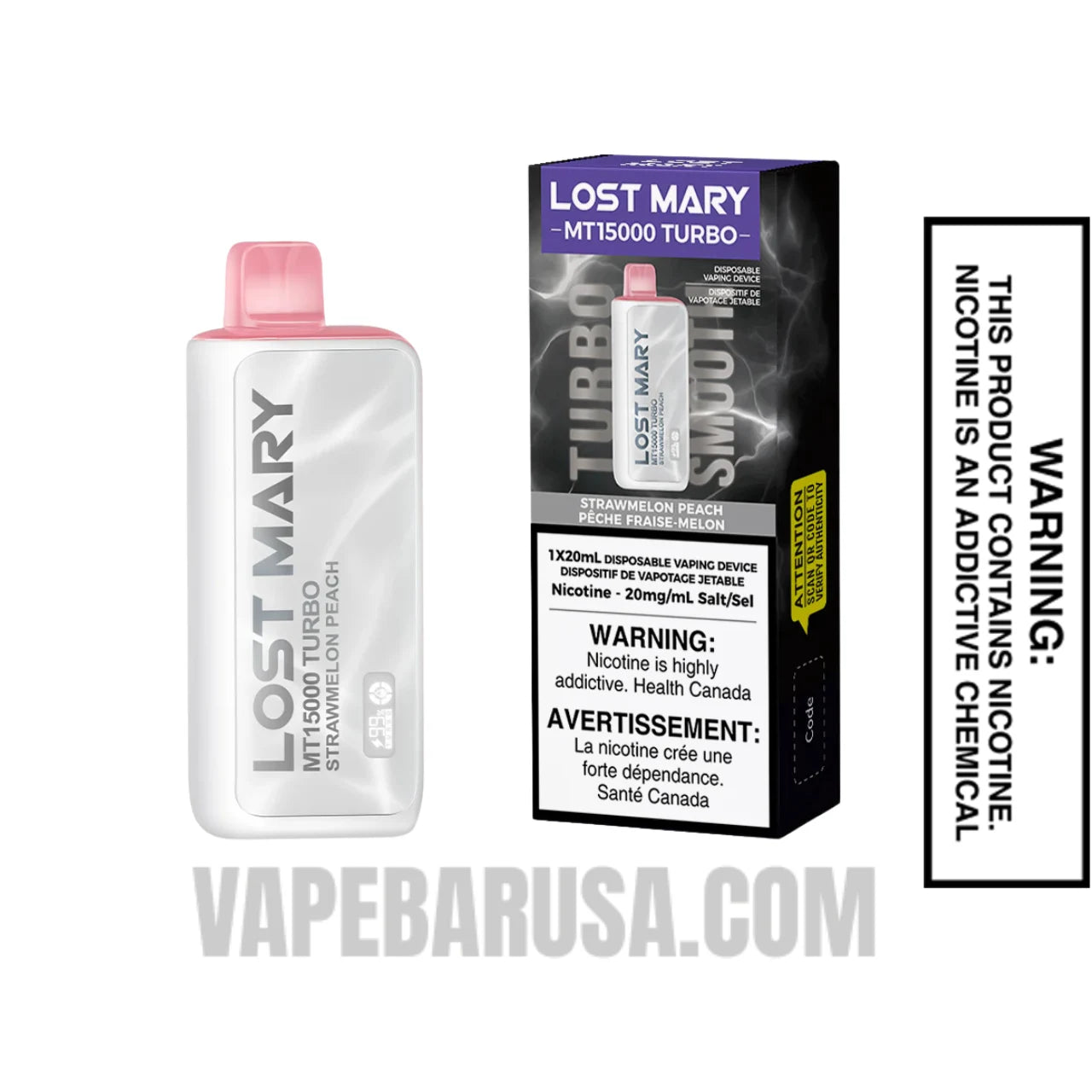 Strawmelon Peach Lost Mary MT15000 Disposable Vape With Package Box
