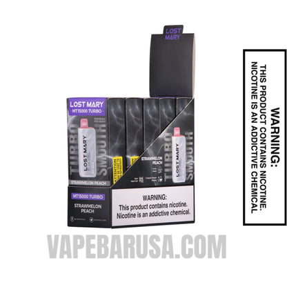 Strawmelon Peach Lost Mary MT15000 Disposable Vape with bundle box