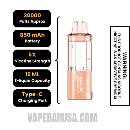 Strawnana Ice Cream Foger Switch Pro 30K Disposable Vape Pod Specifications