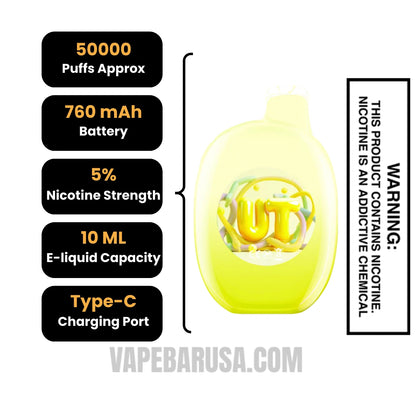 Strawnana/Gelato Flum UT 50K Disposable Vape Specifications