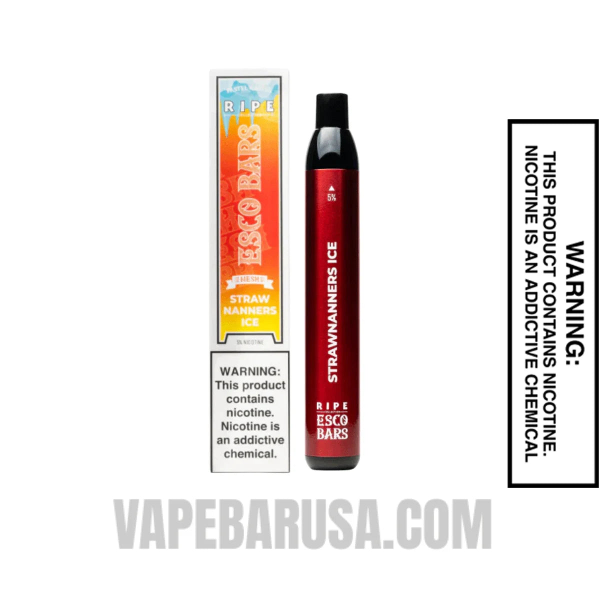 Strawnanners Ice Esco Bars 2500 Puffs Disposable Vape With Package Box