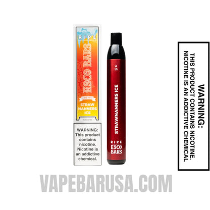 Strawnanners Ice Esco Bars 2500 Puffs Disposable Vape With Package Box