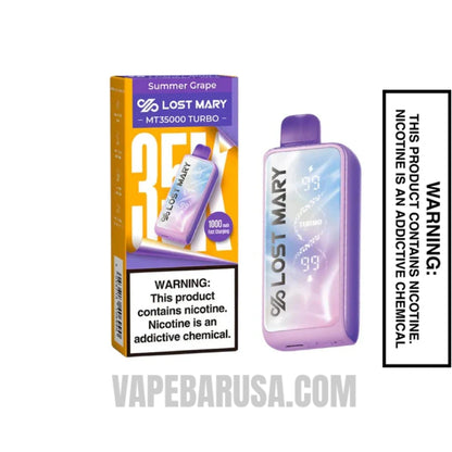 Summer Grape Lost Mary MT35000 Turbo Disposable Vape with package box