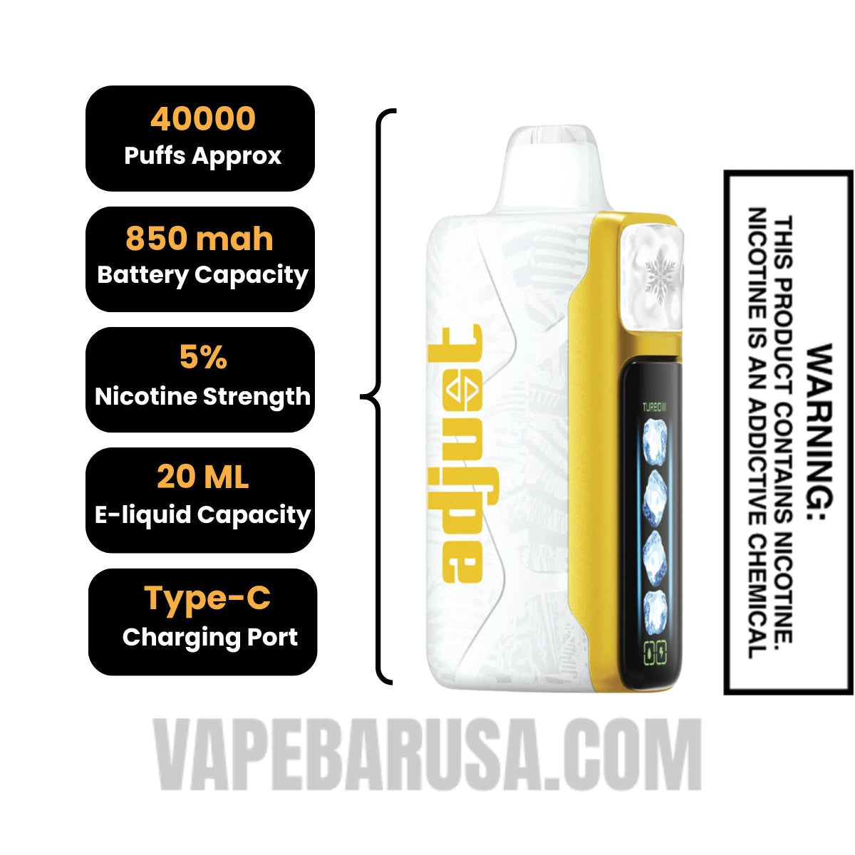 Summer Splash Adjust MyCool 40K Disposable Vape Specifications