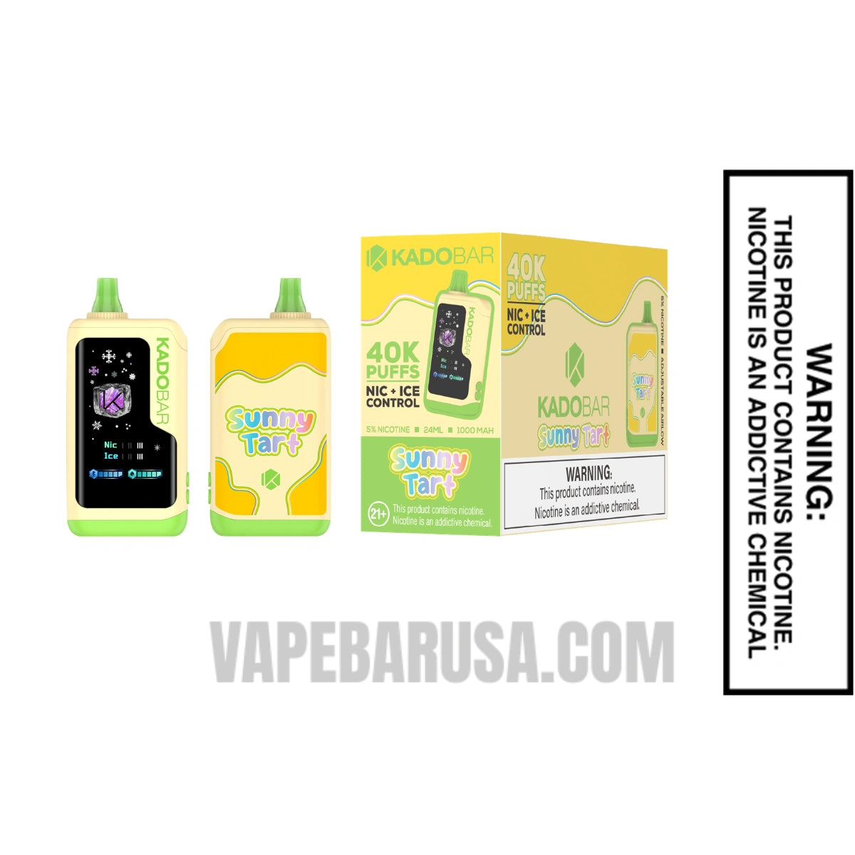 Sunny Tart Kado Bar NI40K Ice-Nic Control Disposable Vape With Bundle Pack