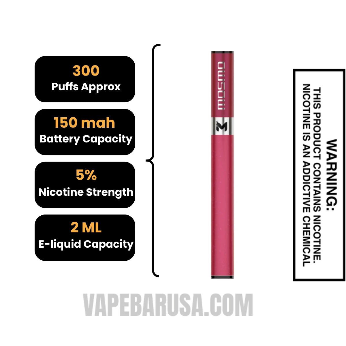 Sweet Love MOSMO Stik Disposable Specifications