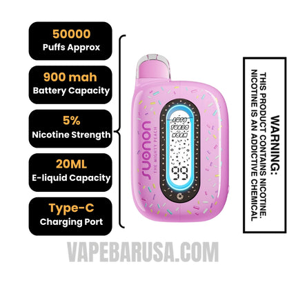 The Mighty Peach Suonon Donete 50k Disposable Vape Specifications