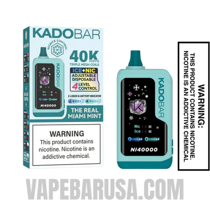 The Real Miami Mint Kado Bar NI40000 Ice-Nic Disposable Vape With Package Box
