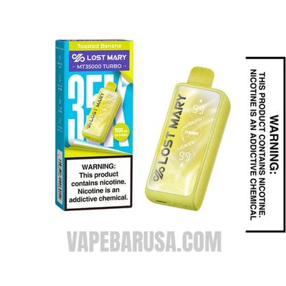 Toasted Banana Lost Mary MT35000 Turbo Disposable Vape With Package Box