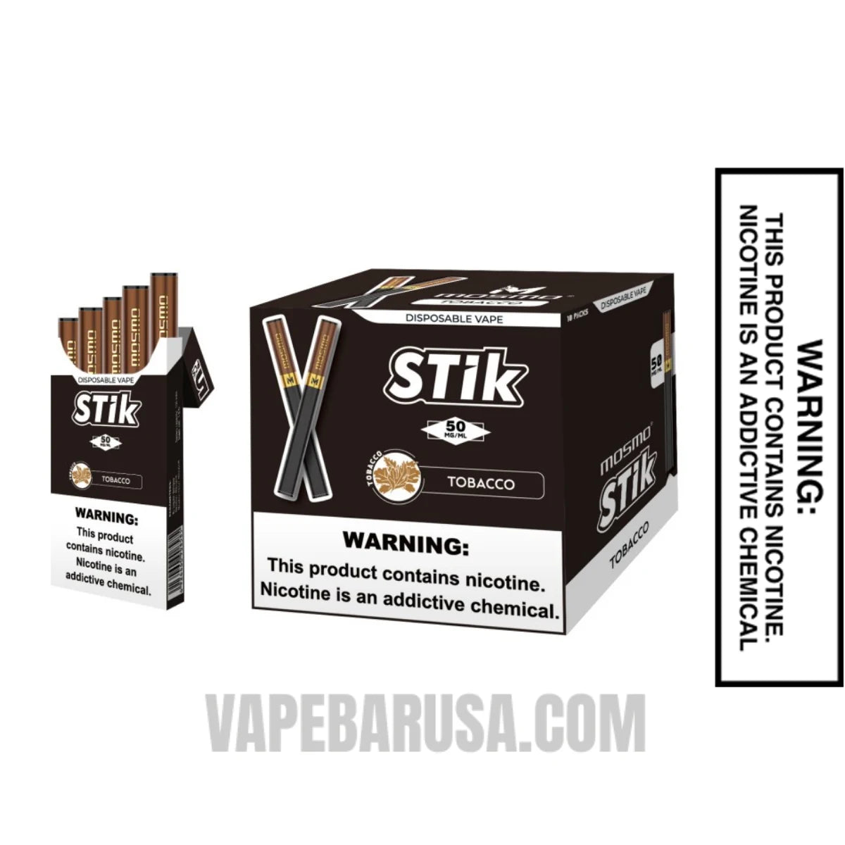 Tobacco MOSMO Stik 300 Puffs Disposable  With Bundle Box