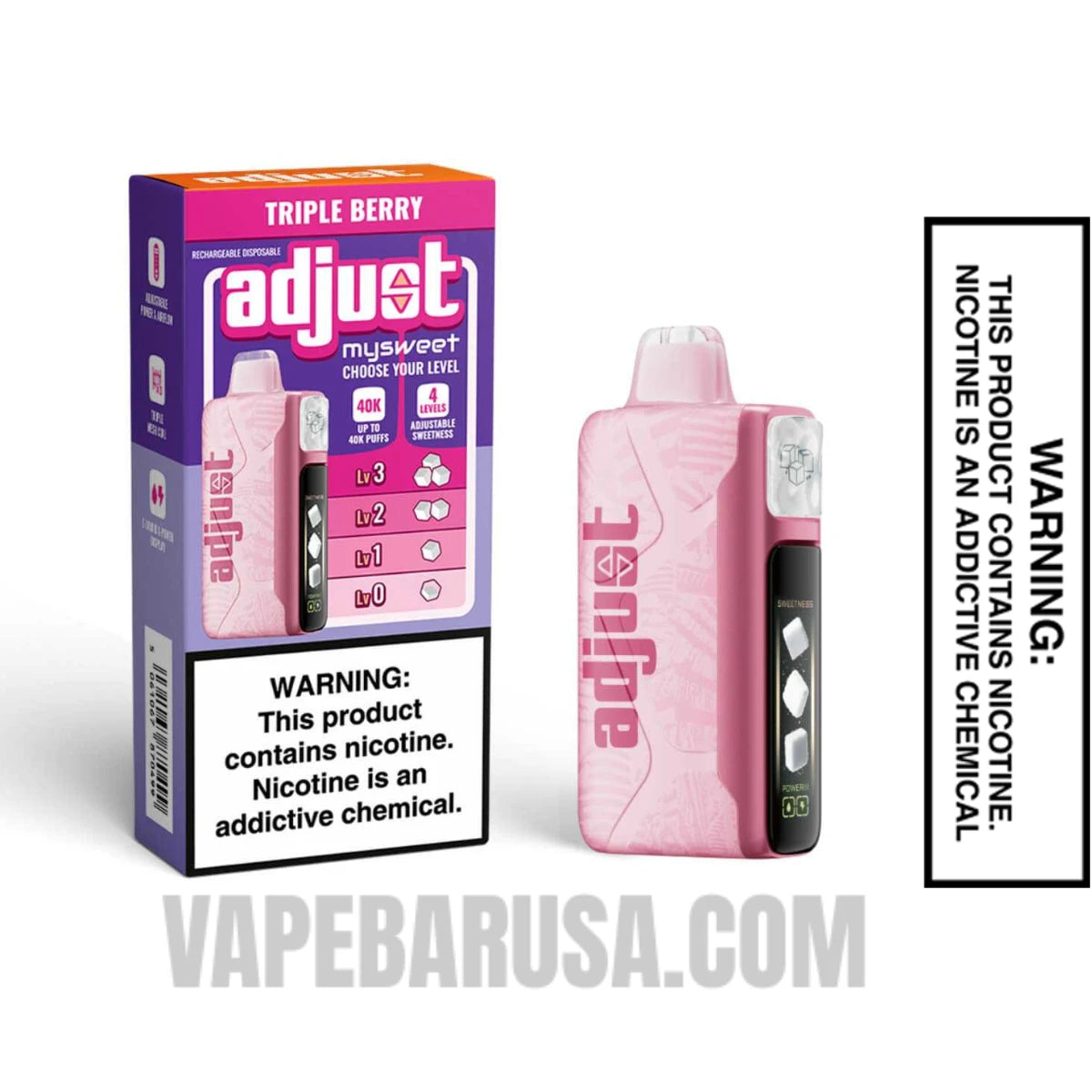 Triple Berry Adjust MySweet 40K Disposable Vape With Package Box