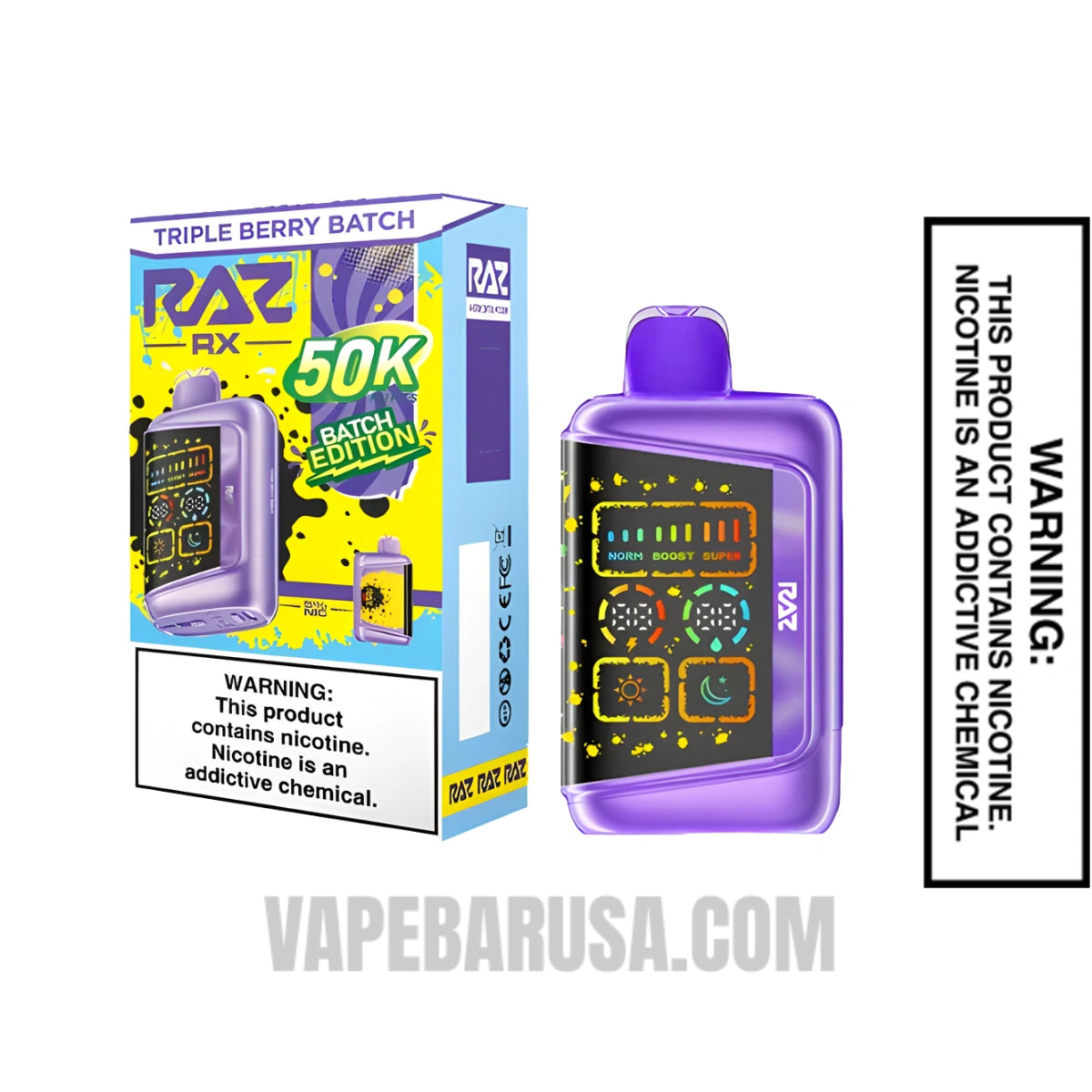Triple Berry Batch RAZ RX50K Disposable Vape With Package Box