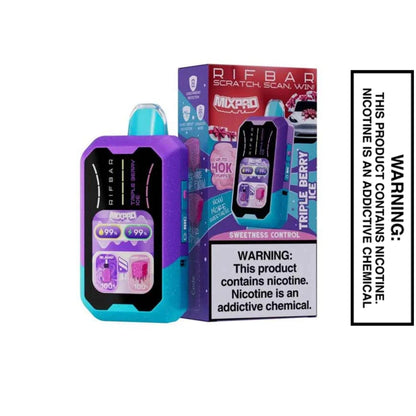Triple Berry Ice Rifbar MixPro Sweet 40K Disposable Vape With Package Box