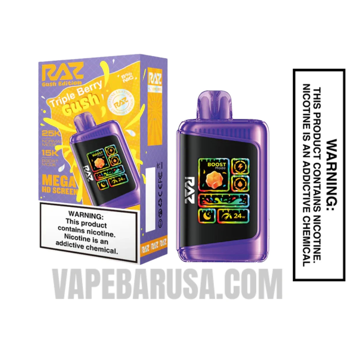 Triple Berry RAZ LTX 25K Gush Edition Vape with Package Box