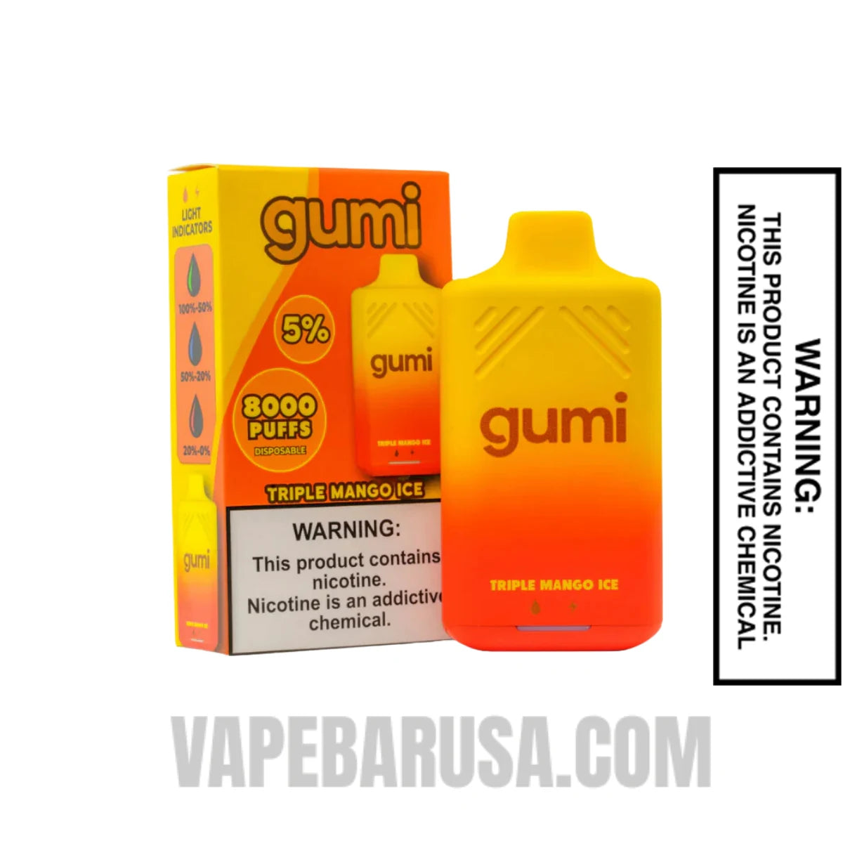 Triple Mango Ice Gumi Bar Disposable Vape 8000 Puffs With Package Box 