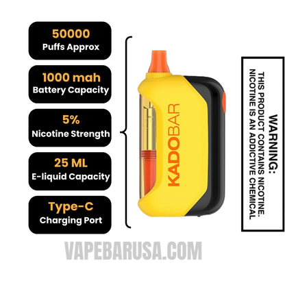 Triple Mango Kado Bar Drip 50K Disposable Vape Specifications